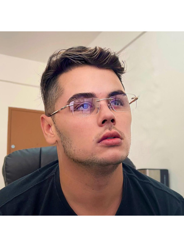 Armação de Óculos Retangular Balgriff Parafusada Dourada